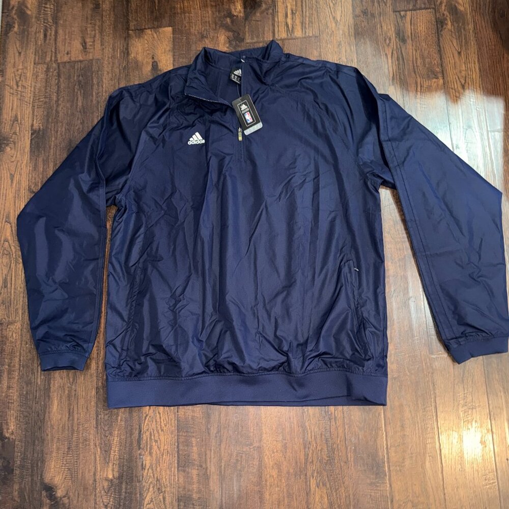 NBA Adidas Men's Windbreaker 3/4 Zip Pullover Training Blue Size 3XT NEW